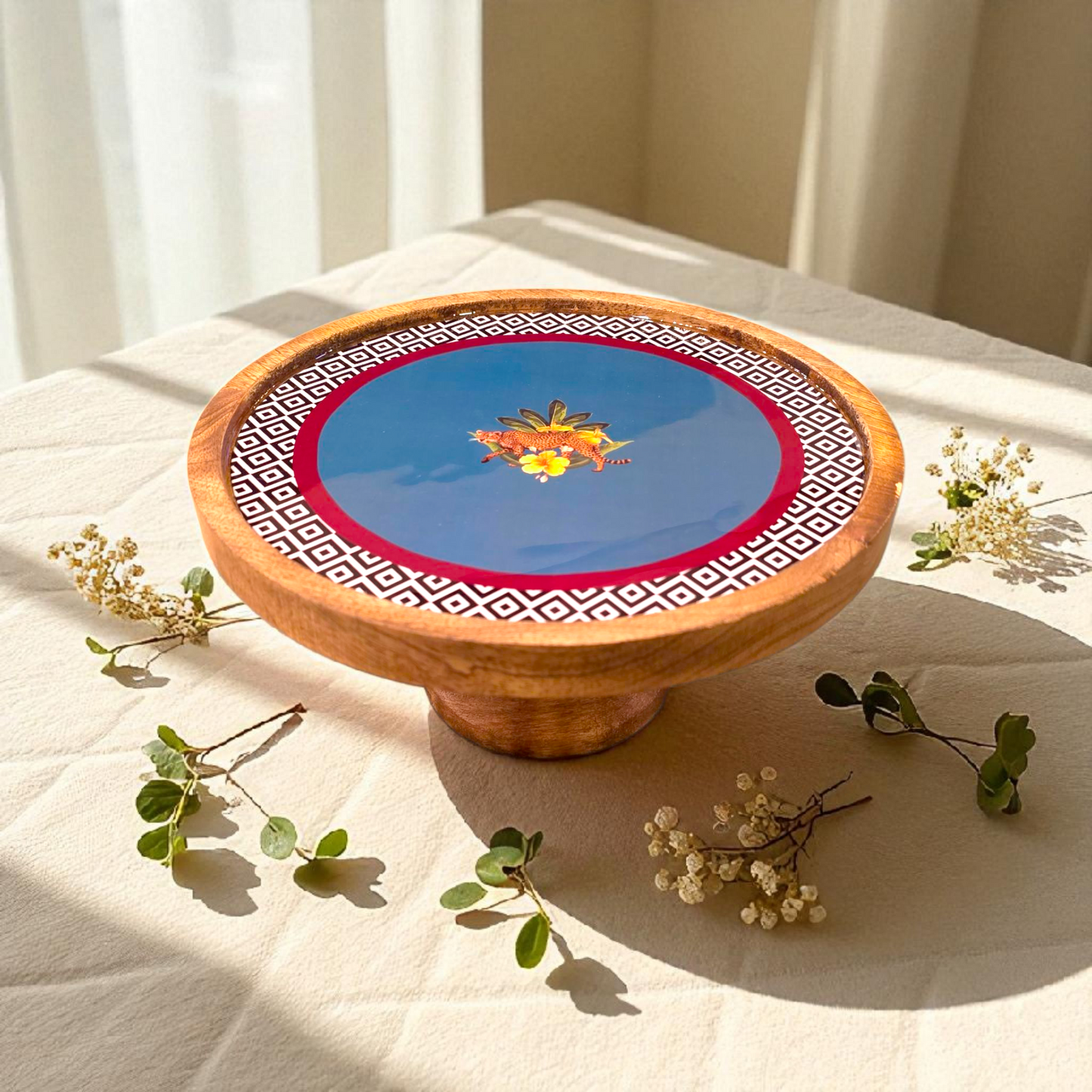 Samaa India Rotating Cake and Dessert Stand - Botanical Extravaganza