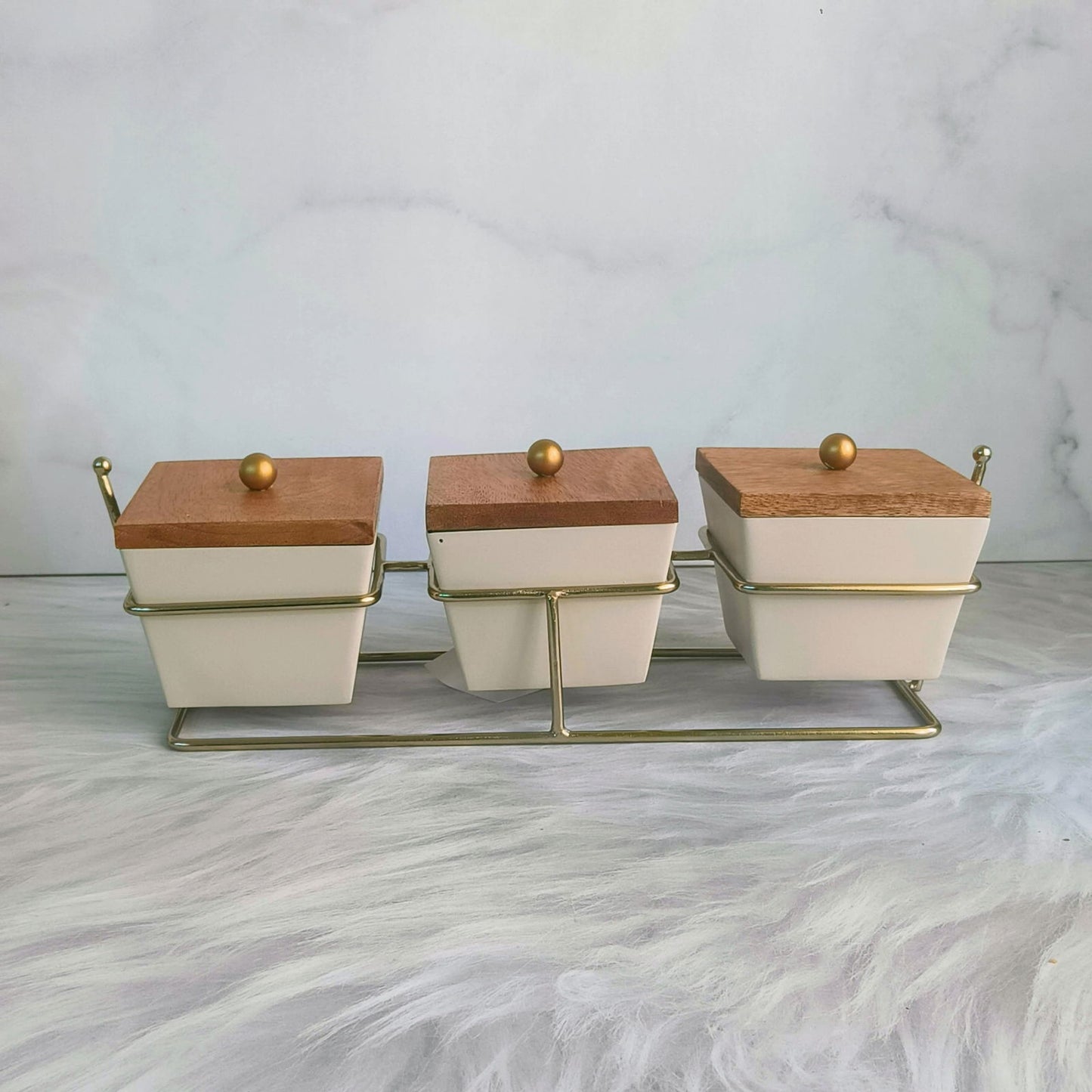 3 Wooden Lid Storage Boxes with Metal Stand - - Samaa India - - #tag1# - #tag2# - #tag3# - #tag4#