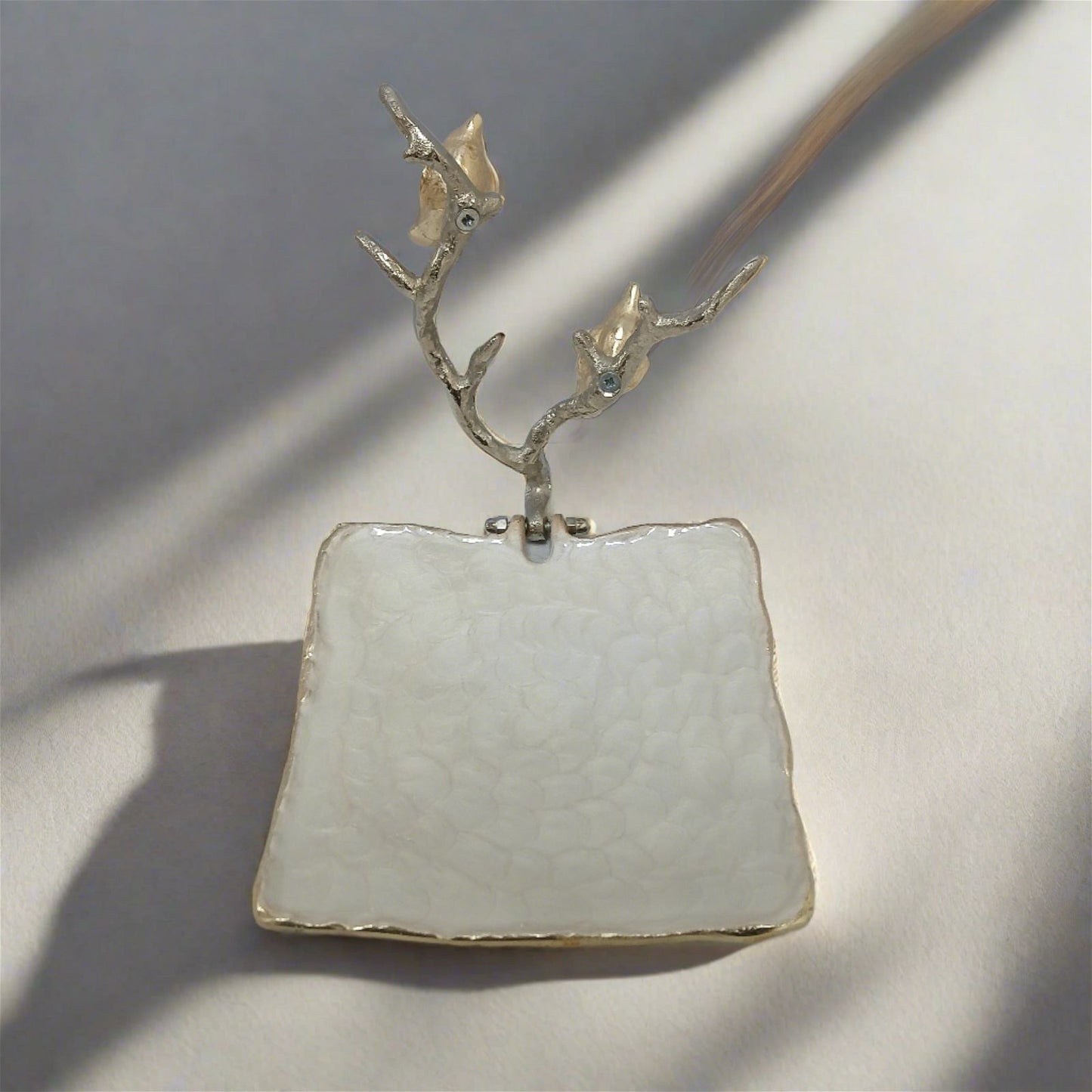 Bird Branch White Tissue Holder - - Samaa India - - #tag1# - #tag2# - #tag3# - #tag4#