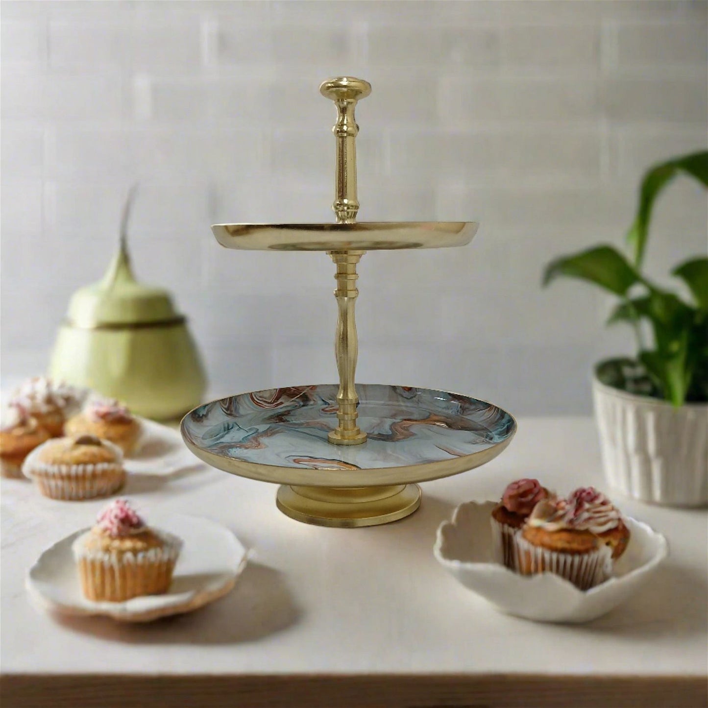 Elegant 2-Tier Dessert Stand - - Samaa India - - #tag1# - #tag2# - #tag3# - #tag4#