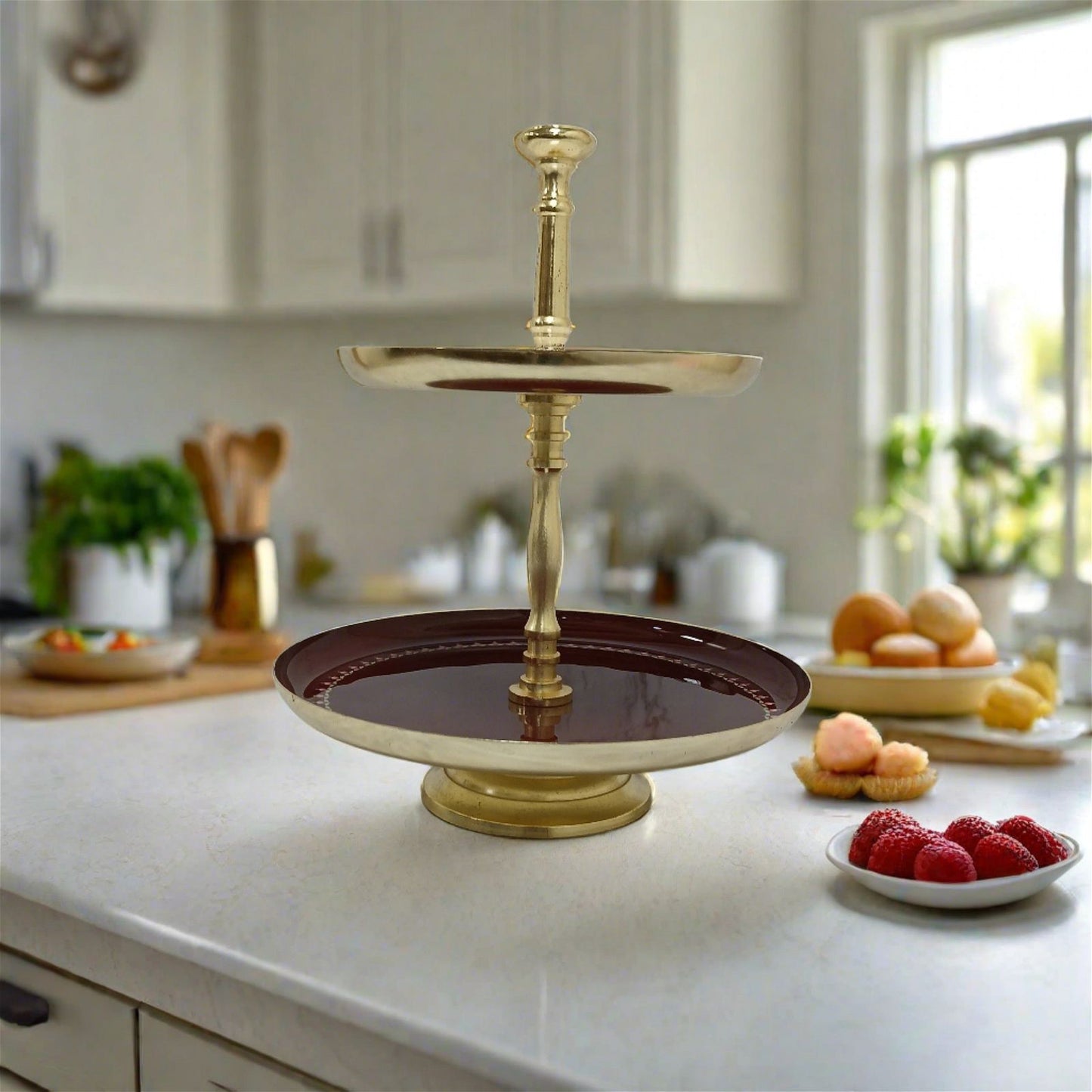 Elegant 2-Tier Dessert Stand - - Samaa India - - #tag1# - #tag2# - #tag3# - #tag4#