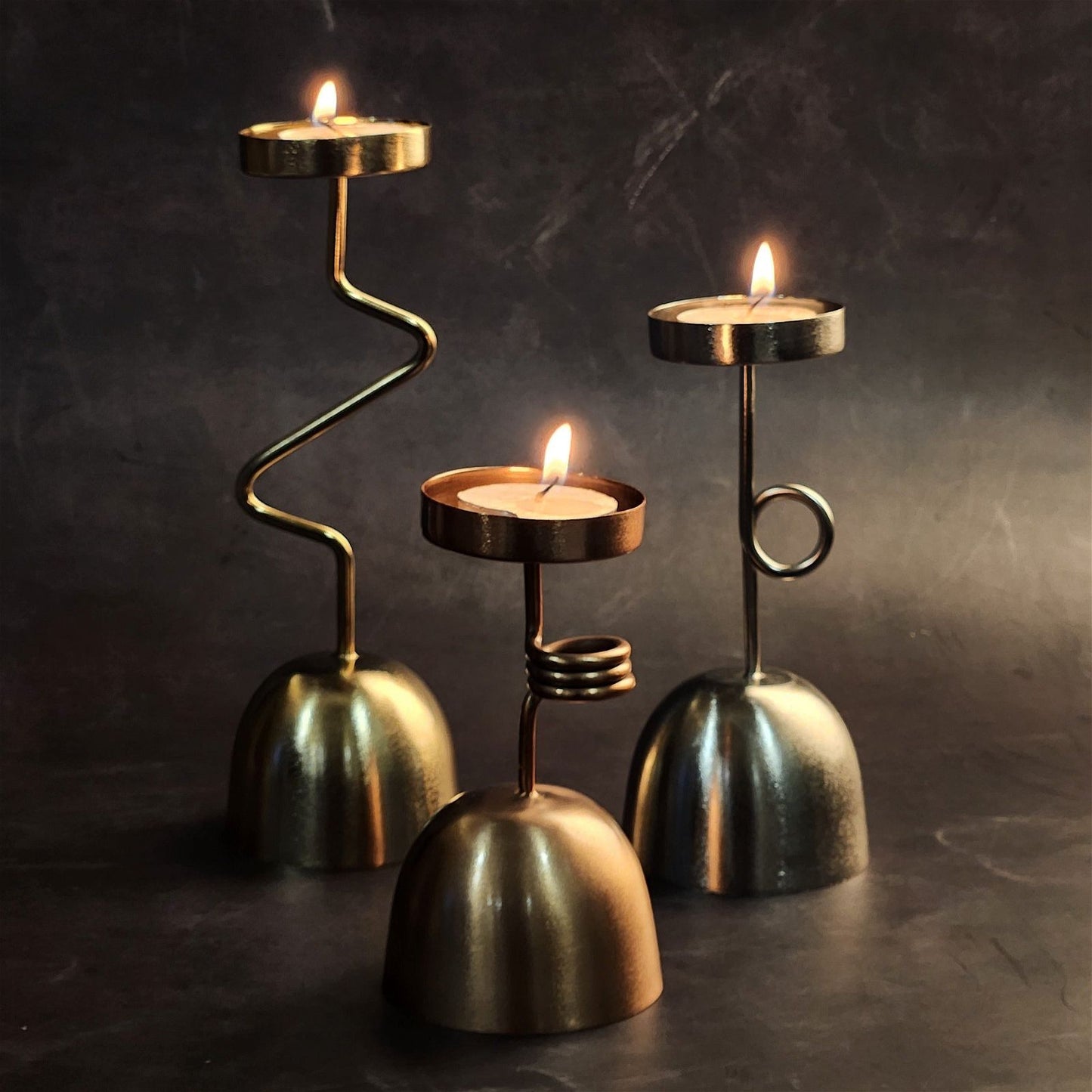 Metalluxe Candle Holders - Set of 3 - - Samaa India - - #tag1# - #tag2# - #tag3# - #tag4#