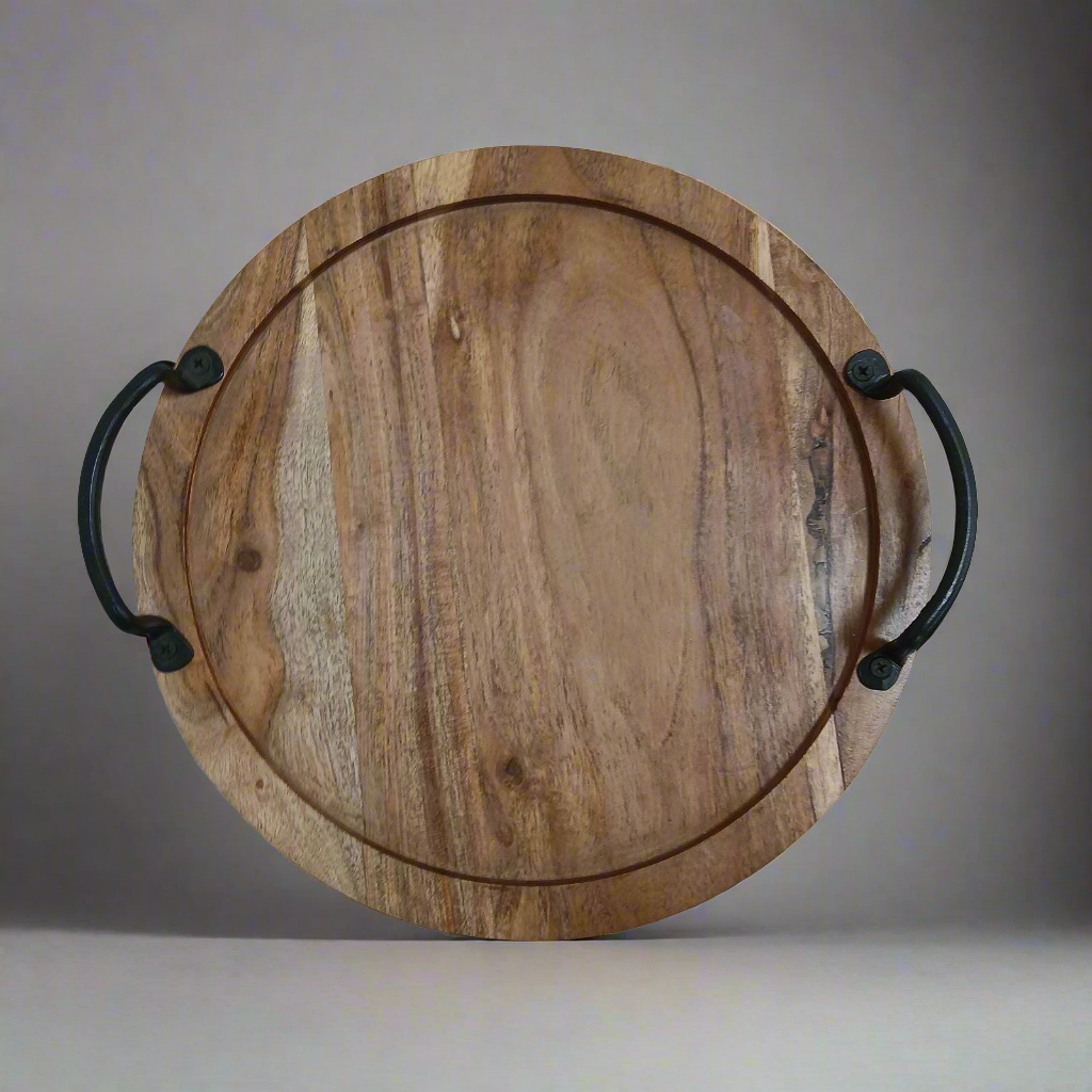 Wooden Mother of pearls(MOP) round tray