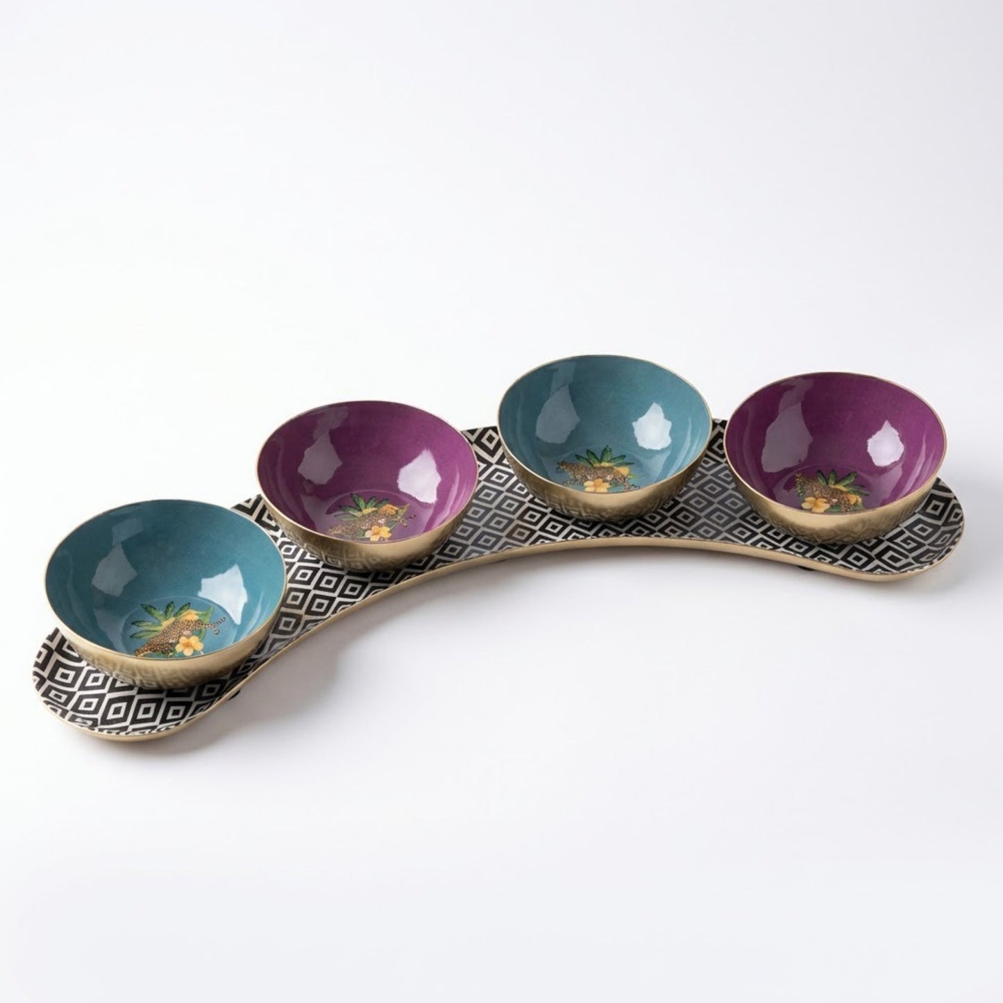 Half-Moon Platter Set - Botanical Extravaganza