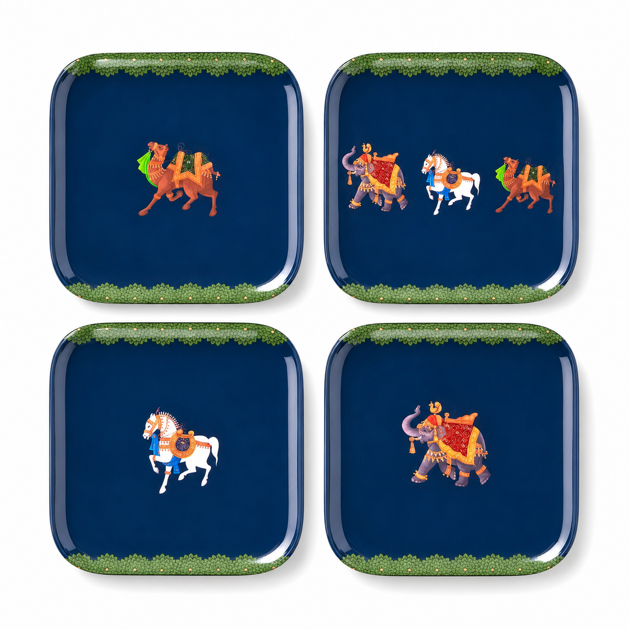 Square Quarter Plates - Blue Royalty