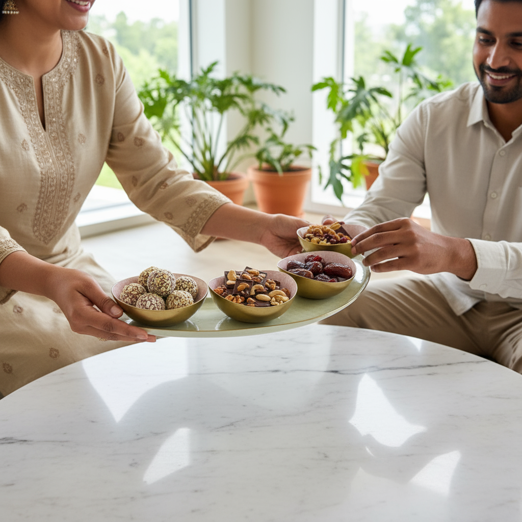 Half-Moon Platter Set With 4 Bowls Samaa India