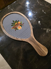 Wooden Oval Bat Platter - Botanical Extravaganza
