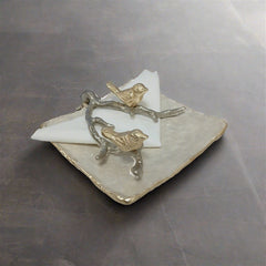 Bird Branch White Tissue Holder