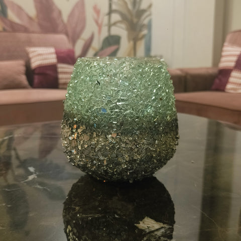 Glass Shimmer Vase/Candle holder Pot