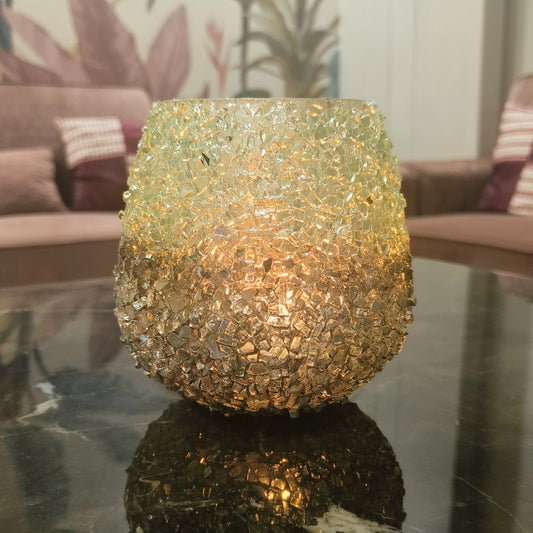 Glass Shimmer Vase/Candle holder Pot