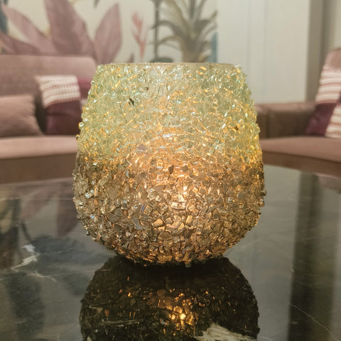 Glass Shimmer Vase/Candle holder Set of 3