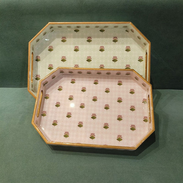 Octagon Tray Set of 2 - Lotus Buti