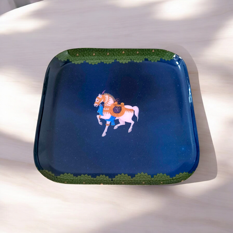 Square Quarter Plates - Set of 4 (Blue Royalty)