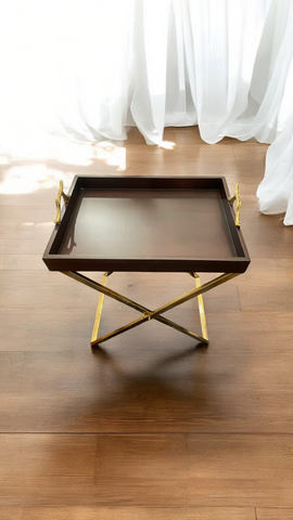 Butler Tray with Foldable Stand - Walnut Elegance