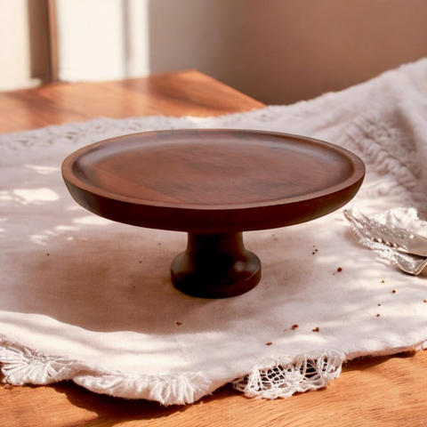 Walnut Rotating Cake Stand