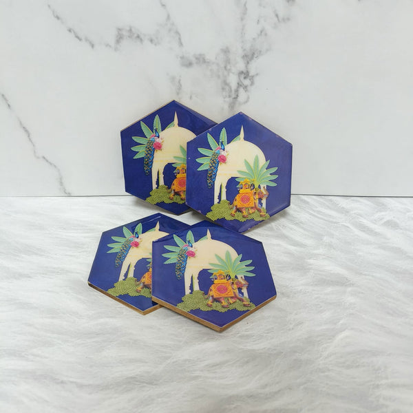 Set of 4 The Regal Rhapsody Hexagon Coasters