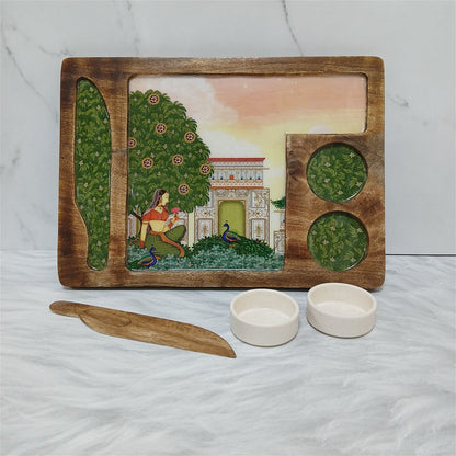 Wooden Breakfast Platter - Bagh-e-Rangeen - - Samaa India -  - #tag1# - #tag2# - #tag3# - #tag4# 