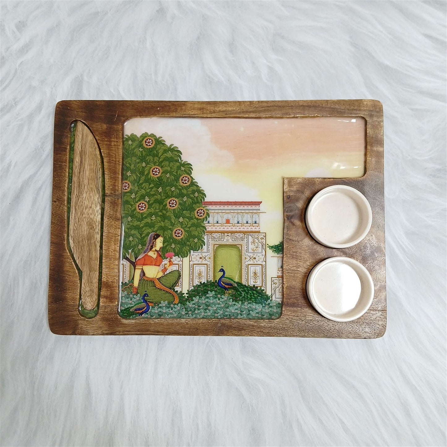 Wooden Breakfast Platter - Bagh-e-Rangeen - - Samaa India -  - #tag1# - #tag2# - #tag3# - #tag4# 