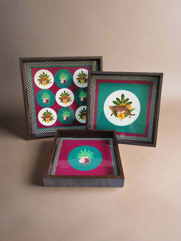 Botanical Extravaganza Tray Set of 3