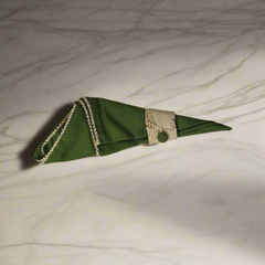 Samaa India Decorative Napkin With Ring - Elegant Green