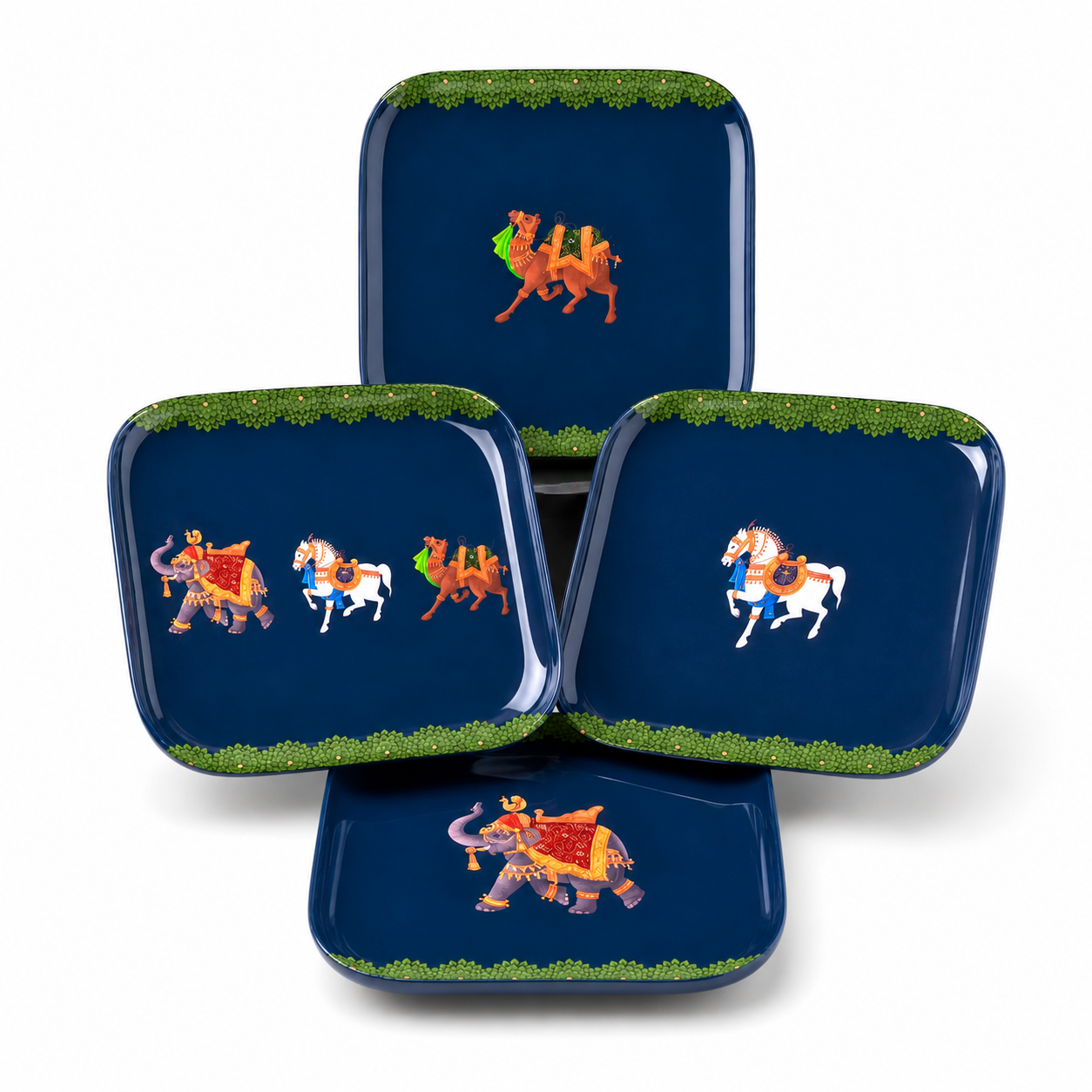 Square Quarter Plates - Blue Royalty