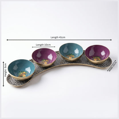 Half-Moon Platter Set - Botanical Extravaganza
