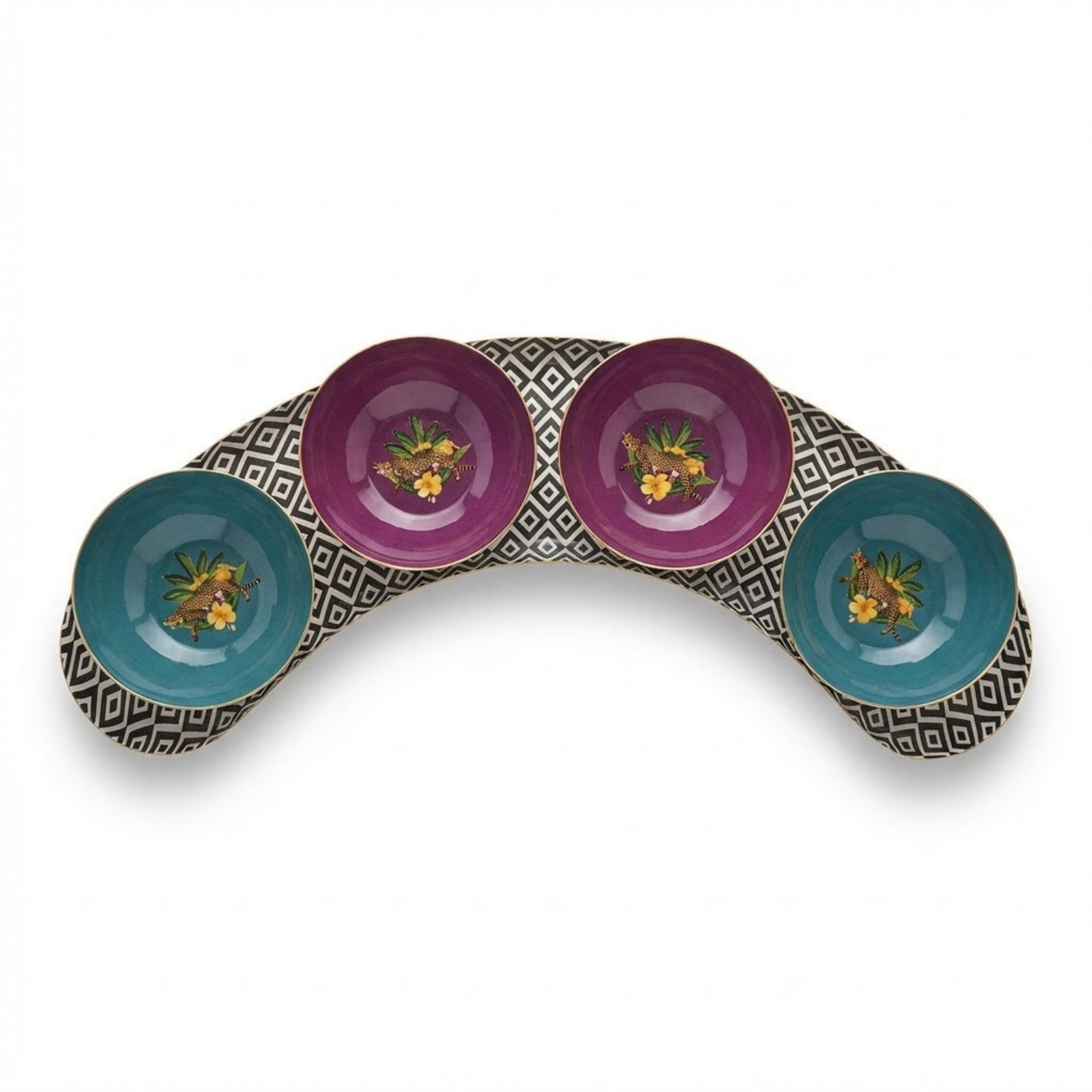Half-Moon Platter Set - Botanical Extravaganza