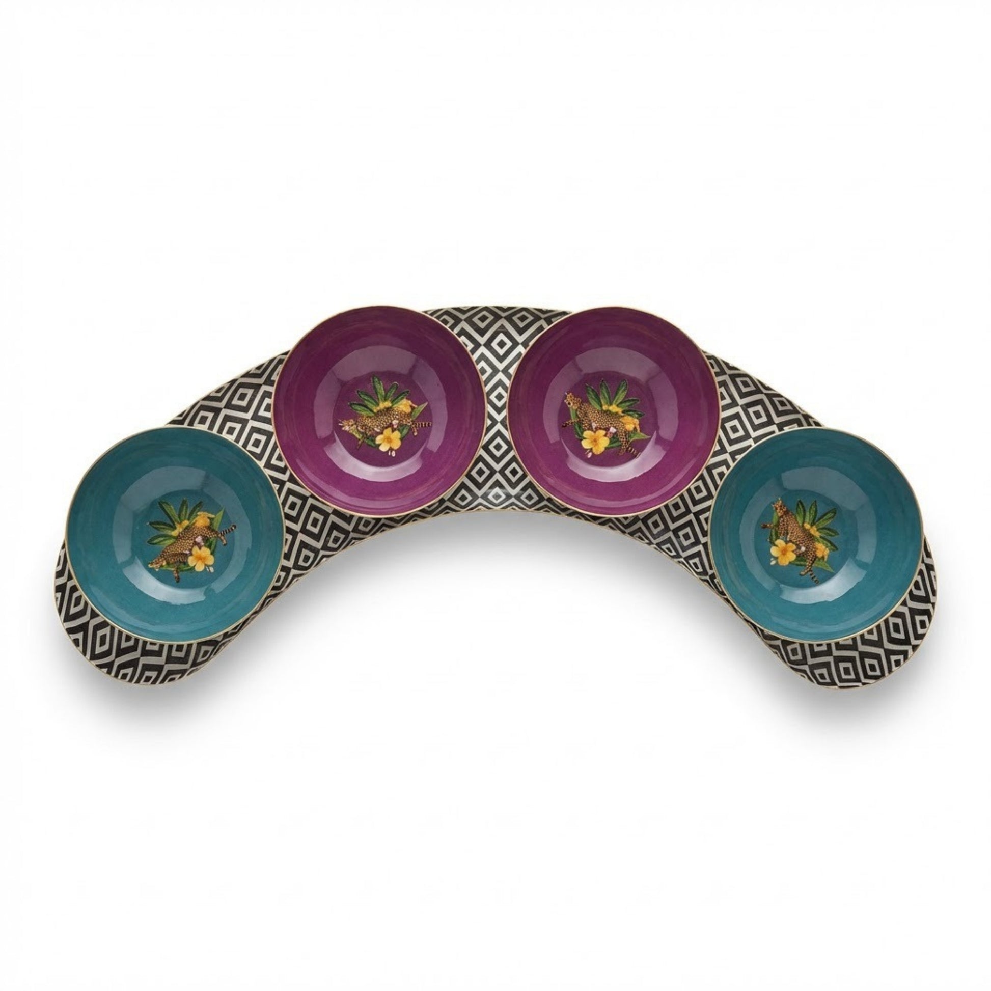 Half-Moon Platter Set - Botanical Extravaganza