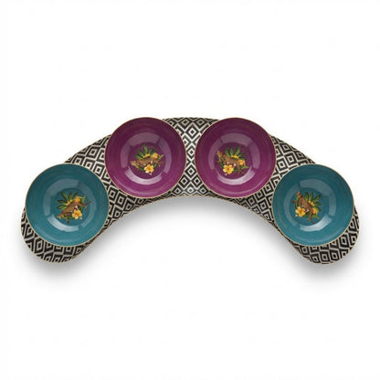 Half-Moon Platter Set - Botanical Extravaganza