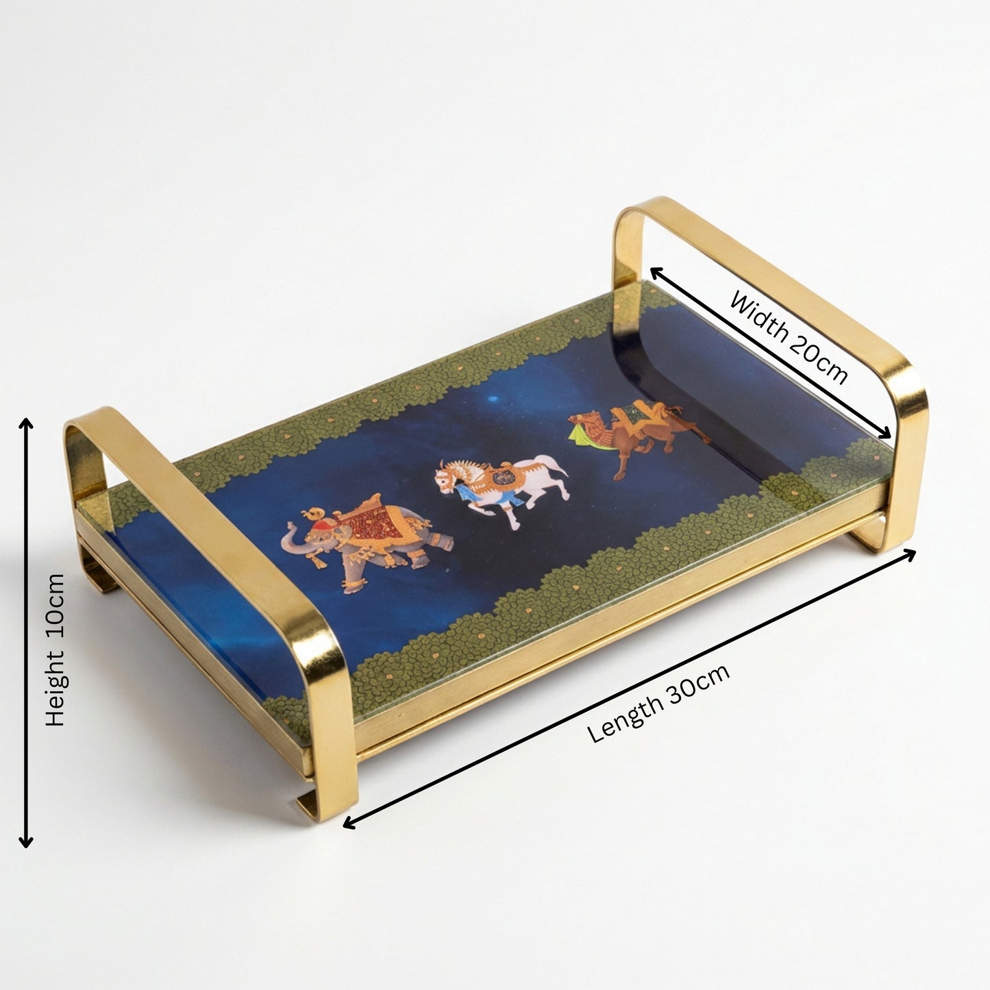 Modern Khatiya Tray Platter - Blue Royalty