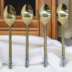 Luxury Dinner Spoon Set of 4 - Gold Finish