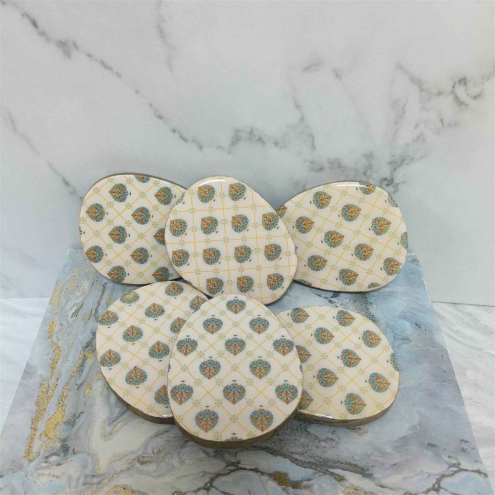 Samaa India Luxury Oval Coasters Set Of 6 - The Motif Odyessey