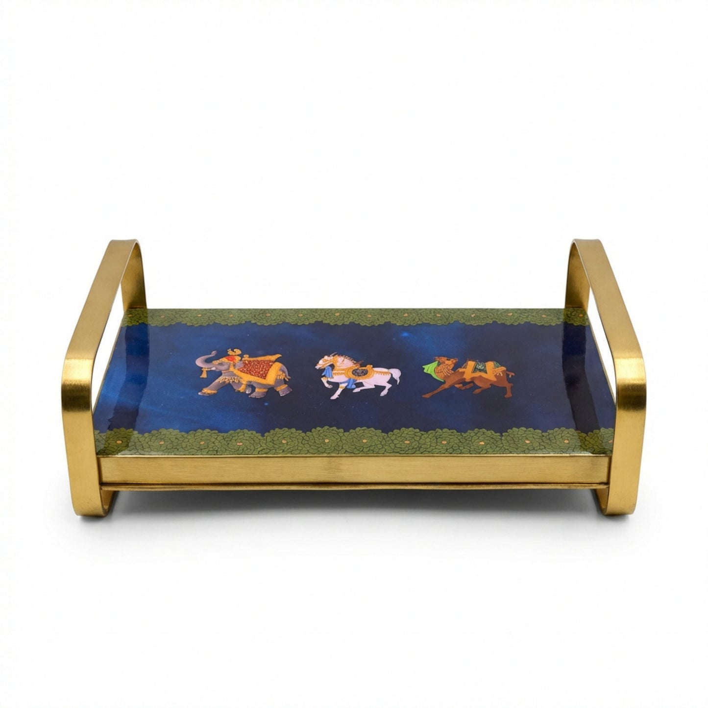 Modern Khatiya Tray Platter - Blue Royalty